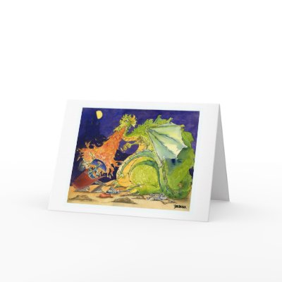 Dragon Battle Greeting Card by dbaldinger