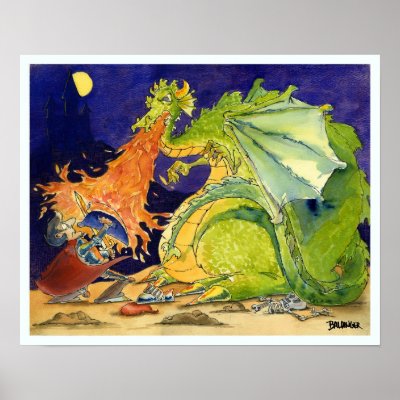 Dragon Battle Poster by dbaldinger