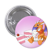 Dragon Birthday with Strawberry Cake Button