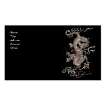 Dragon chinois cartes de visite professionnelles