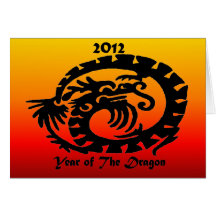 Dragon chinois de la nouvelle année 2012 cartes