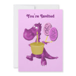 Dragon Cupcake Kids Birthday Party Invitation