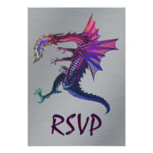 Dragon d'arc-en-ciel cartons d'invitation