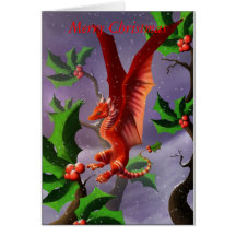 Dragon de baie d'hiver carte de vœux