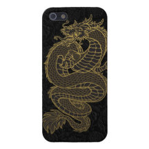 Dragon de Chinois d'or Coques iPhone 5