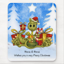 Dragon de Noël Mousepad/tapis de souris