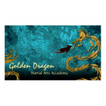 Dragon d'or de carte de visite de karaté d'arts ma