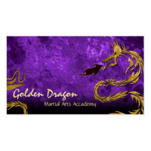 Dragon d'or de carte de visite de karaté d'arts ma