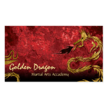 Dragon d'or de carte de visite de karaté d'arts ma