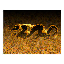 Dragon Dragon Black and Gold Post Cards