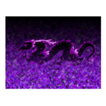 Dragon Dragon Black and Purple Postcard