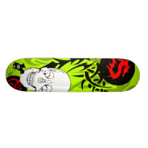 Dragon et crâne rouges skateboards personnalisés