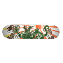 Dragon et Soleil Levant Skateboard