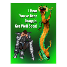 Dragon Get Well Postcard