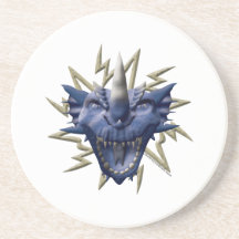 Dragon Head - Blue Beverage Coaster