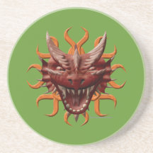 Dragon Head - Red Drink Coaster