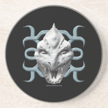 Dragon Head - White Beverage Coasters