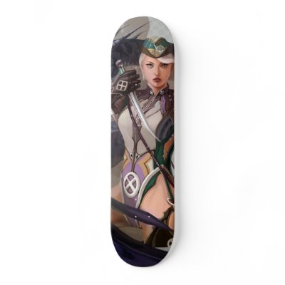 Dragon hunter illustration skateboard deck by animabase