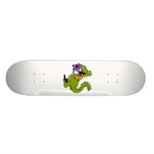 Dragon idiot avec des marionnettes de chaussette plateau de skate