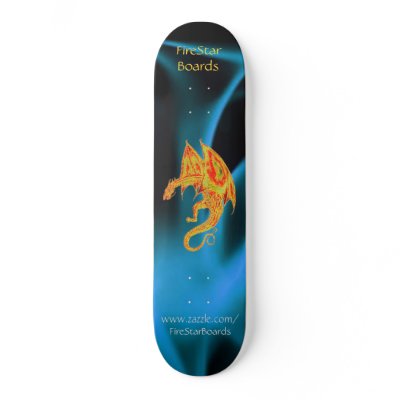 Dragon in Blue Flames Skateboard by FireStarBoards