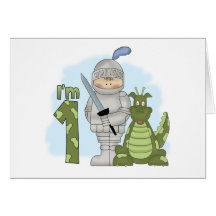 Dragon Knight 1st Birthday Greeting Cards