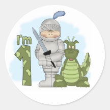 Dragon Knight 1st Birthday Stickers