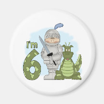 Dragon Knight 6th Birthday Fridge Magnets