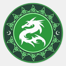 Dragon Knot 8 Round Stickers