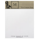 Dragon Love 2 Monogram Woodburning Look Letterhead