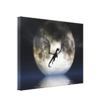 Dragon Moon Wrapped Canvas Stretched Canvas Print