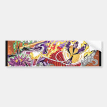 Dragon Of The Lotus Bumper Stickers
