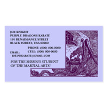DRAGON POURPRE DANS DES CARTES DU CACHOT CONTACT/B CARTES DE VISITE PERSONNELLES