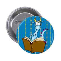 Dragon Reading Book Pin