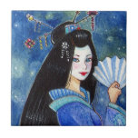 Dragon Smile Geisha Small Ceramic Tile