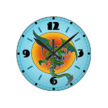 Dragon Sun Round Clock