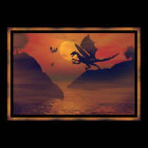 Dragon Sunset By Michelle Wilder posters