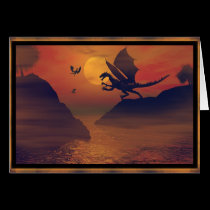Dragon Sunset Card cards