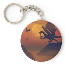 Dragon Sunset Keychain