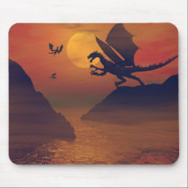Dragon Sunset Mousepad mousepads