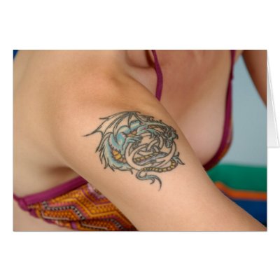 Dragon tattoo   greeting card by sauvey