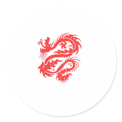 Dragon Tattoo Style Round Sticker by NixxysPicks