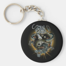 dragon/tiger/ying yang keychain