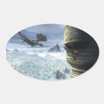 Dragon Tower Oval Stickers
