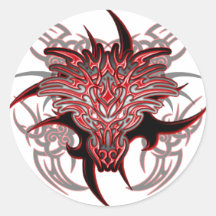 Dragon Tribal Round Sticker