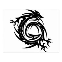 Dragon Tribal Tattoo Post Cards