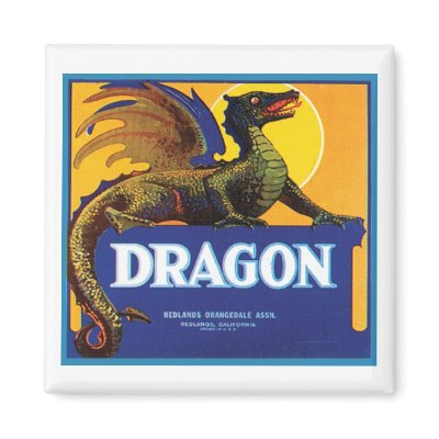 Dragon Vintage Crate Label by vintagegiftmall