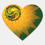 Dragon Yin Yang Heart Stickers