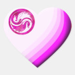 Dragon Yin Yang Heart Stickers