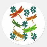 Dragonflies and Shamrocks Sticker