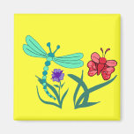 Dragonfly and Butterfly Fridge Magnet